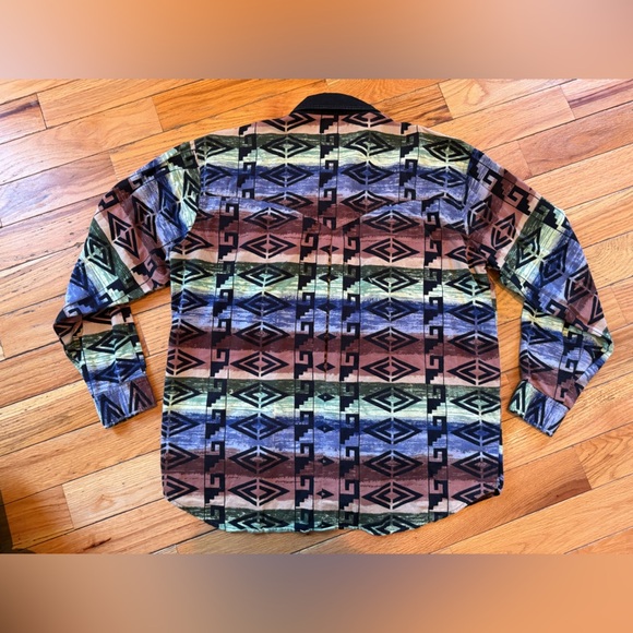 Rodeo Active Shirt Men’s Size L Aztec Retro Rodeo Ranch Western Vintage Cotton - Picture 7 of 12